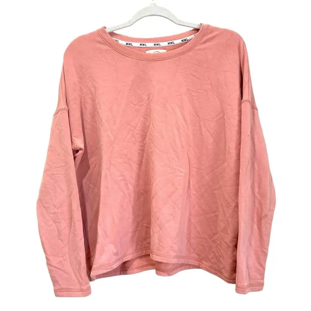 MADEWELL MWL Superbrushed Easygoing Sweatshirt Coral Pink Size XS